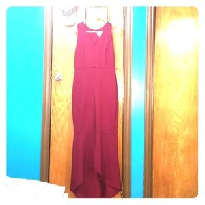 Red wine colored mermaid dress
